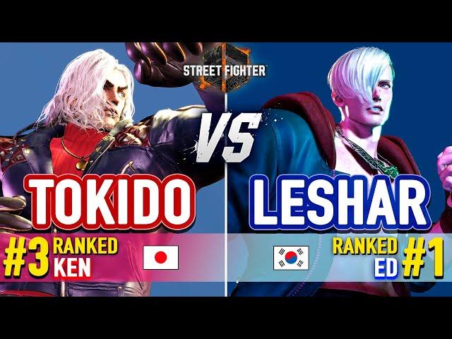 SF6  Tokido (#3 Ranked Ken) vs LeShar (#1 Ranked Ed)  SF6 High Level Gameplay