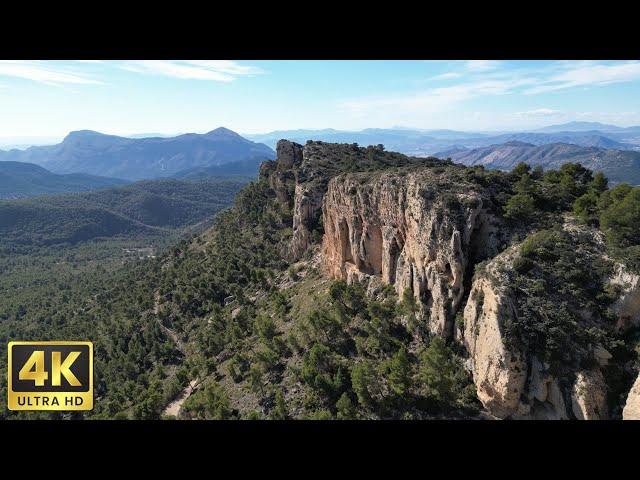 Flying over Xorret Del Cati, Castalla, Spain - 4k UHD