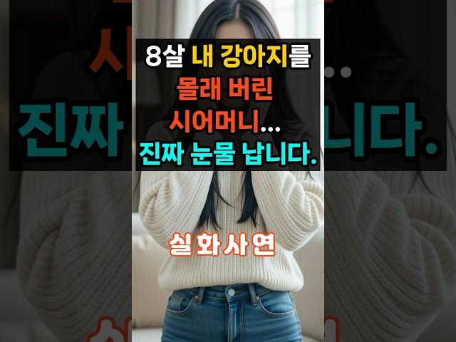 ㅣ실화사연ㅣ8살 내 강아지를 몰래 버린 시어머니... 진짜 눈물 납니다. #실제상황 #오디오북#노후#인생#가족#막장드라마#시어머니#감동사연#에로부부#라디오썰#결혼#실제사연