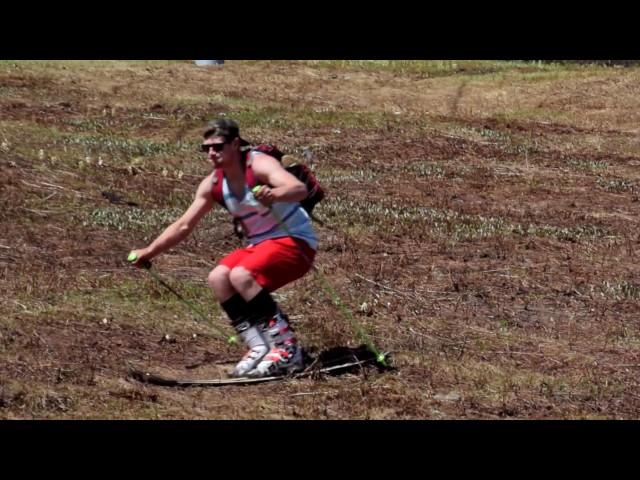 World Cup skiers skiing Vermont in May - Drone footage