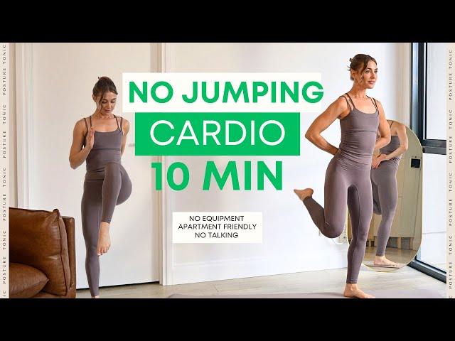 10 MIN NO JUMPING CARDIO WORKOUT AT HOME (Apartment Friendly, No Equipment, no talking)