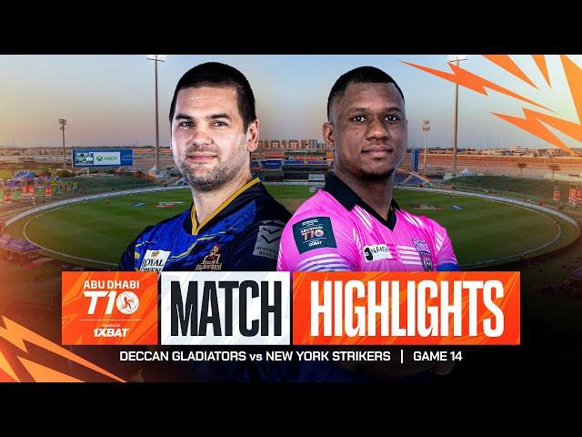 2024 Abu Dhabi T10 I Match 14 Highlights: Deccan Gladiators vs New York Strikers | Season 8