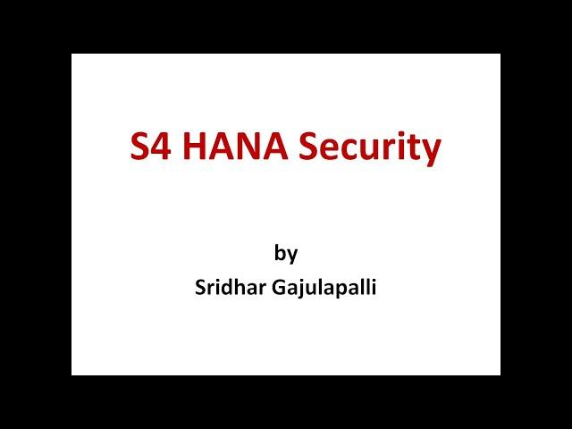 What is S4 Hana Security ???