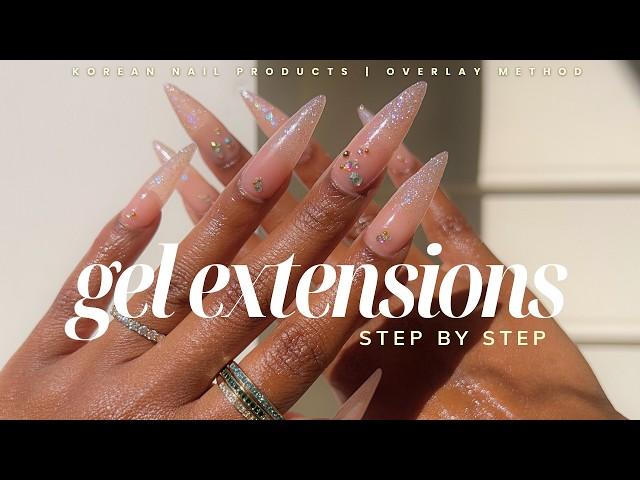 How to Do Gel X Nails At Home Using Korean Gel Nail Products | overlay method | gel x nails tutorial