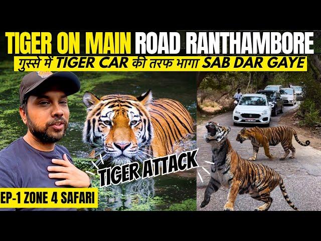 Ranthambore National Park जेसे ही Safari शुरू हुई TIGER रोड पर दिख गया - Ranthambore Tiger Attack