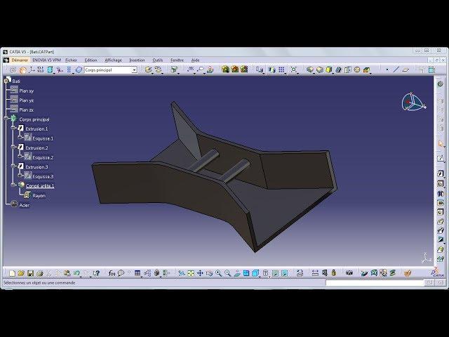 Réalisation d'un Cric part design partie 1; Bâti avec CATIA V5, Car jack part design