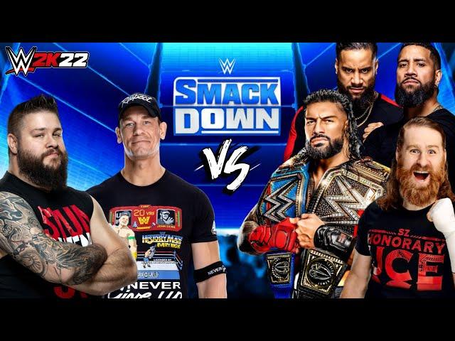 WWE 2K22 - Roman Reigns & Sami Zayn vs John Cena & Kevin Owens | Smackdown Live