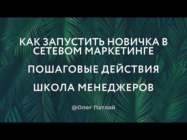 Как запустить новичка в сетевом маркетинге / МЛМ