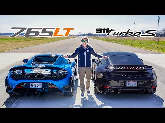 DRAG RACE: McLaren 765LT vs Porsche 911 Turbo S