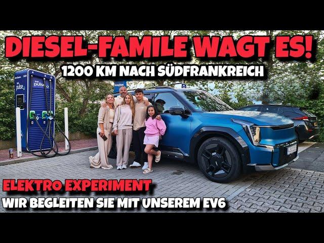 Diesel Familie wagt Urlaub im Elektroauto Kia EV9. Wir fahren mit dem Kia EV6 mit.