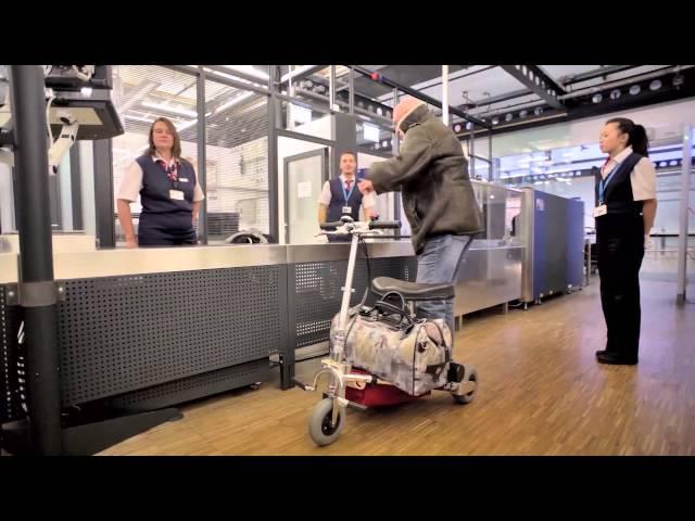 TravelScoot mobility scooter in an airport.