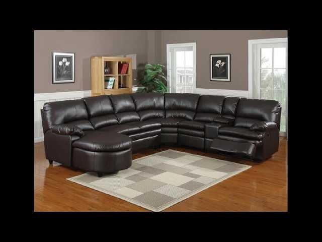 6 pc Nicole espresso bonded leather sectional sofa with recliners and chaise