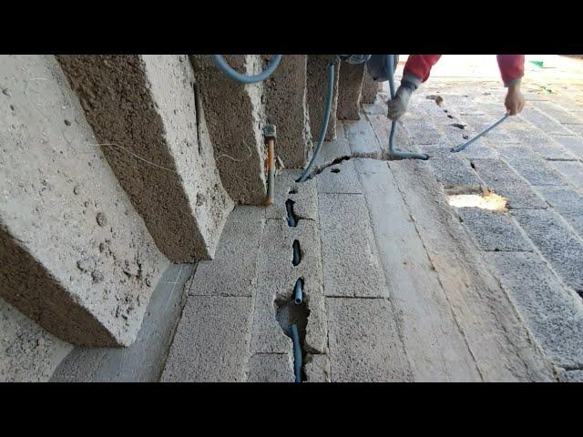 Initial electrical work to illuminate the stairs using motion sensors