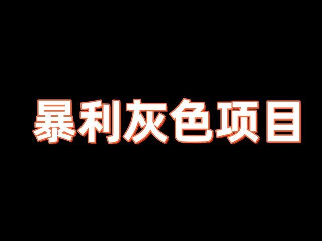 灰色暴利赚钱项目一单5万起步，免费灰色项目，灰色赚钱项目，灰色项目，灰产项目。