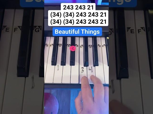 Beautiful Things By Benaon Boone Paino Tutorial Easy   #piano #beautifulthings #pianotutorial