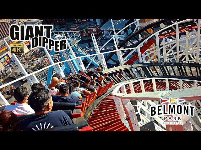 2024 Giant Dipper Roller Coaster On Ride 4K POV Belmont Park San Diego CA
