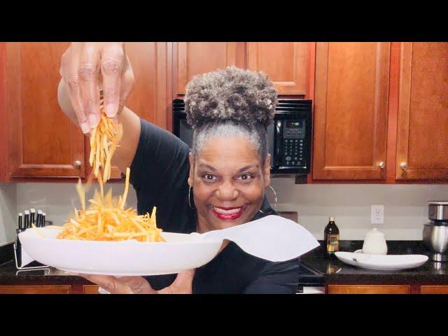 Extra Crispy String Fries in Minutes! Stays Crispy too! (NO soaking, pre-boiling or double frying)