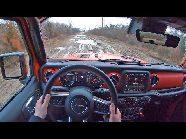 2020 Jeep Wrangler Unlimited Rubicon EcoDiesel - Rainy POV Test Drive (Binaural Audio)