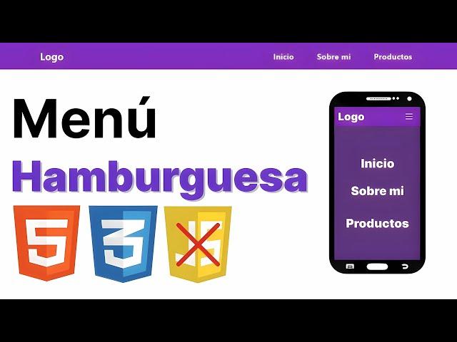 Como crear un MENÚ HAMBURGUESA usando HTML y CSS sin JavaScript