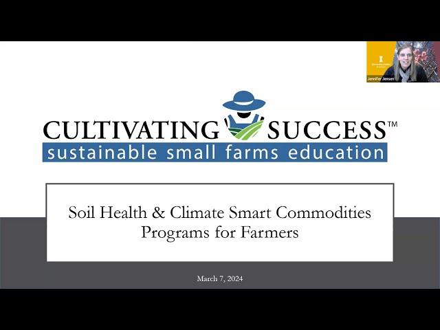 2024 Webinar Series: Soil Health and Climate Smart Commodities Programs for Farmers