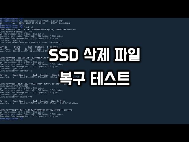 SSD 에서 삭제 파일 복구 테스트