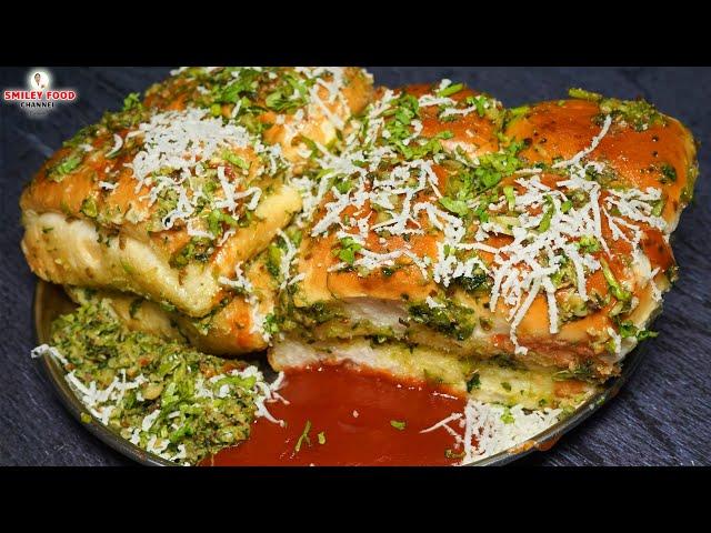 ठेचे में लिपटा हुआ आलू मसाला पाव Thecha Pav | Indian Street Food Masala Pav | Thecha Dabeli Recipe