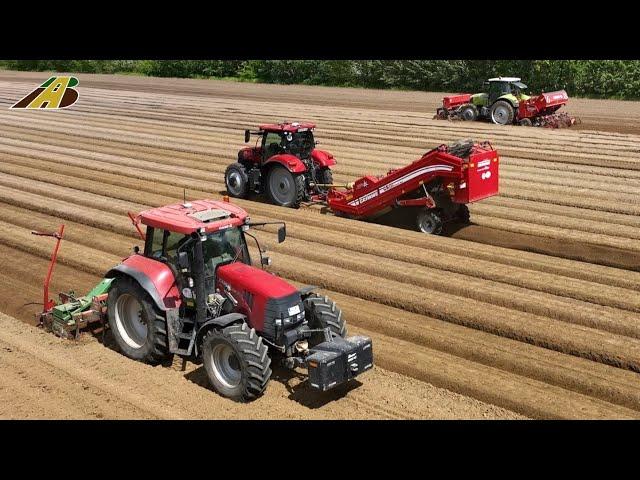 Großeinsatz beim Kartoffeln pflanzen 4x Traktor Case 1x Claas  Grimme Einblick in die Landwirtschaft