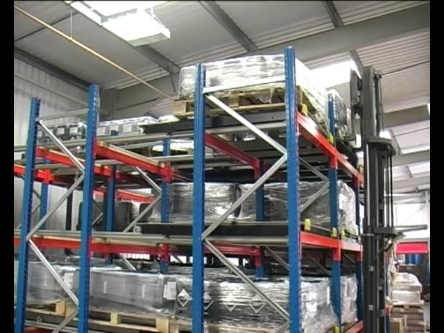 Push Back Pallet Racking Demonstration Video by EZR Shelving