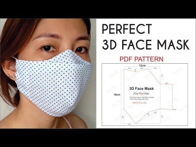 NO FOG ON GLASSES | Perfect 3D Face Mask | Best Fit-Comfortable-Beautiful Face Mask | PDF Pattern