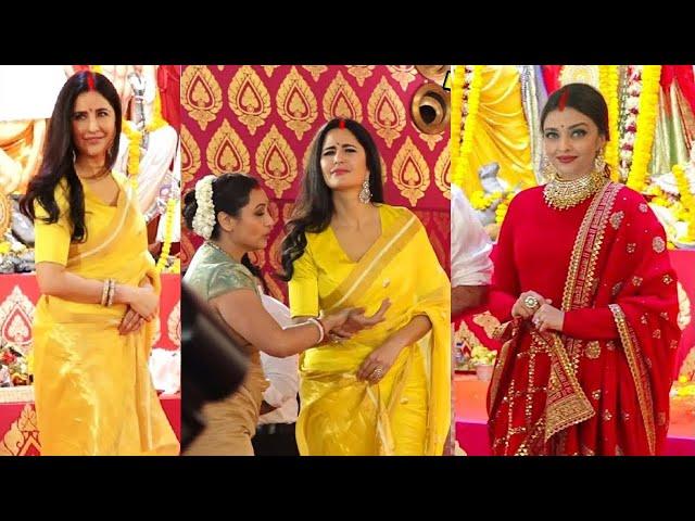 PREGNANT Katrina Kaif First Time Visit Durga Puja With Aishwarya Rai Bachchan