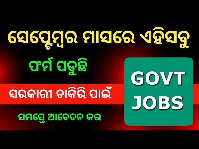 ଏମିତି ସୁଯୋଗ ହାତଛଡ଼ା କରନ୍ତୁ ନାହିଁ  Odisha Govt Job Recruitment 2024 | Govt Job Vacancy 2024