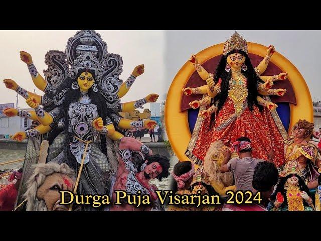 Durga Puja Visarjan 2024 | Kolkata Babughat | Maa Durga Idols Immersion 2024