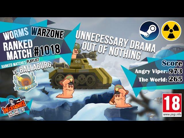 Ranked Match #1018: Ballaburg vs. Angry Viper (No. 58) | Worms W.M.D Warzone️