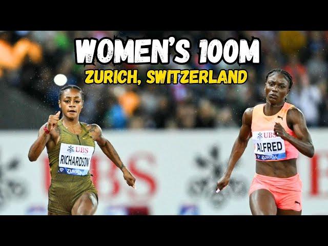 OMG ! WHAT A RACE !! Sha'Carri Richardson vs Julien Alfred II 2024 Diamond League Zurich Switzerland