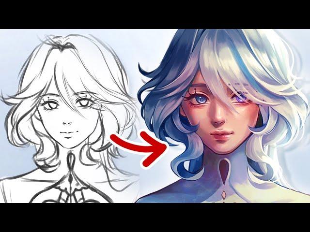 How to MASTER SEMI-REALISM according to Art Gods | Drawing Furina Genshin Impact