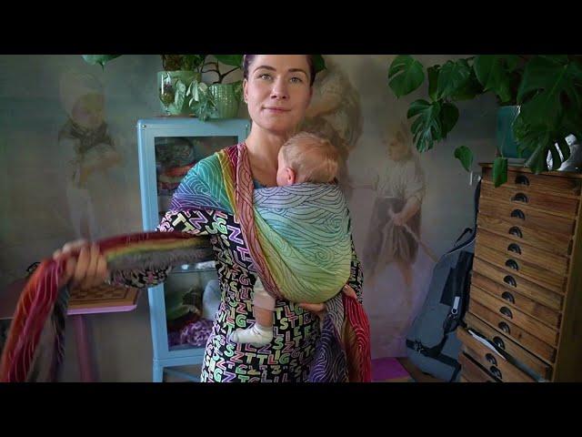 pretied kangaroo [ carry of the week ] newborn babywearing with a short woven wrap