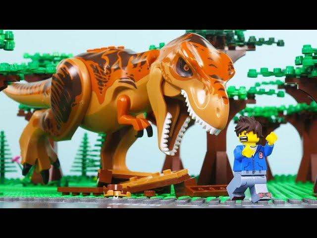 LEGO T-Rex Attack | LEGO Jurassic World T-Rex Portal Chase | Billy Bricks