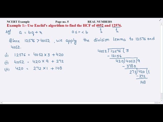 Use Euclid's algorithm to find the HCF of 4052 and 12576.