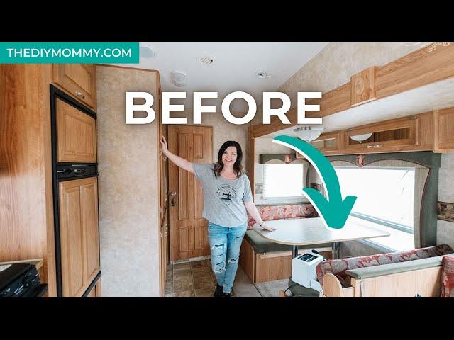 My RV remodel on a budget before & after - see the whole transformation!!