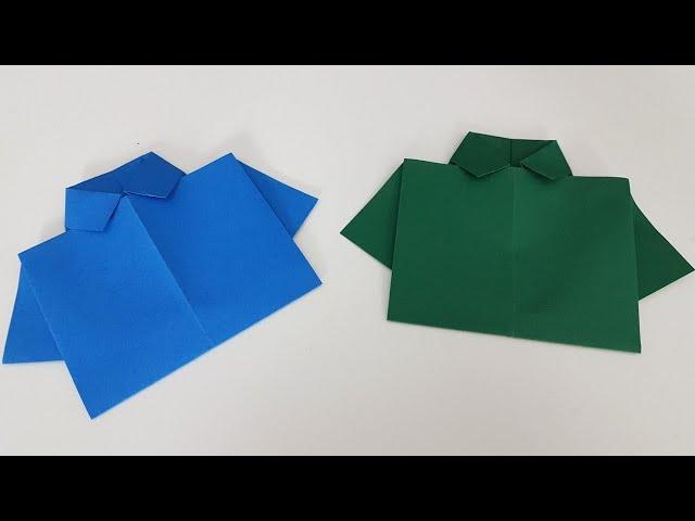 Hemd aus ORIGAMI Papier falten, DIY | Papierhemd falten | Basteln & Gestalten