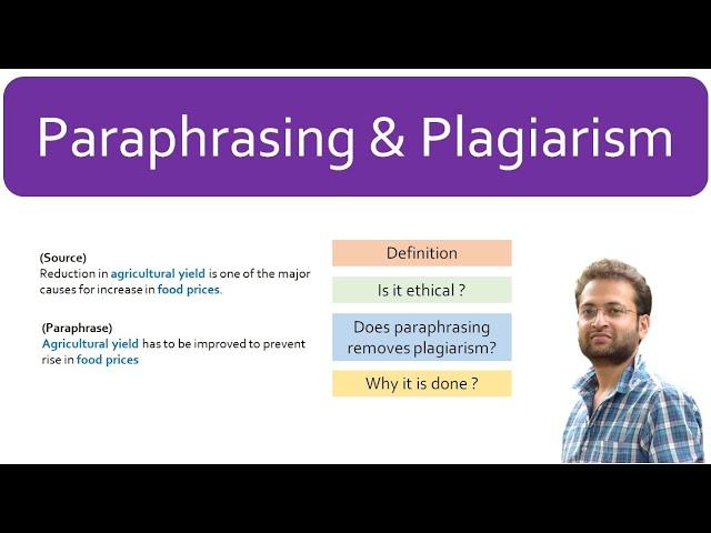 What is Paraphrasing? Why to paraphrase? Does praraphrasing removes similarity and plagiarism?