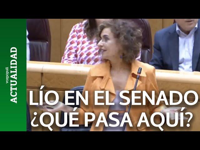 Confusión en el Senado cuando hablaba María Jesús Montero