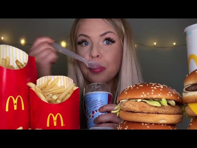 ASMR MOST POPULAR FOOD AT MCDONALDS BIG MAC OREO MCFLURRY NUGGETS CHICKEN SANDWICH FRIES MUKBANG