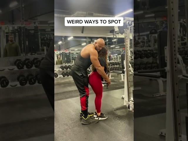 HAVE YOU EVER SEEN THESE WAYS TO SPOT??  #fitness #funny #gym #couplegoals #bodybuilding