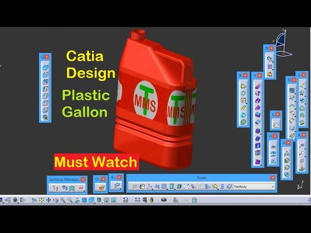 Catia V5 | Video Tutorial for Beginners |  Generative Shape Design | Plastic Gallon | Technical MMS