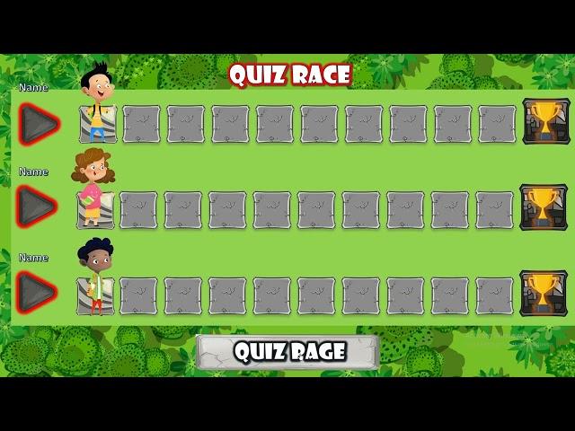 Quiz Race editable powerpoint game template for your classroom