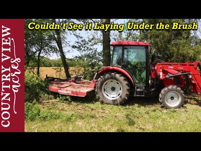 Clearing Trees and Brush for our new Pasture fence | Close Call with the Bush Hog | GoPro Destroyed