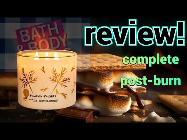 Bath & Body Works Pumpkin S'mores candle entire post-burn review (+ a little under the candle lamp)