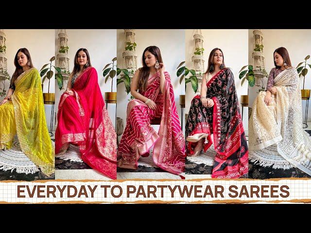 Amazon Summer Saree Haul | Everyday to Partywear Designer Sarees with Styling Tips | Mahima Giri