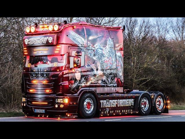 TRANSPORTS BEAU ''TRANSFORMERS''  SCANIA 4-SERIE LONGLINE V8 VERY LOUD FULL FKM PACKAGE  [ONBOARD]